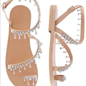 Rhinestone strap sandal